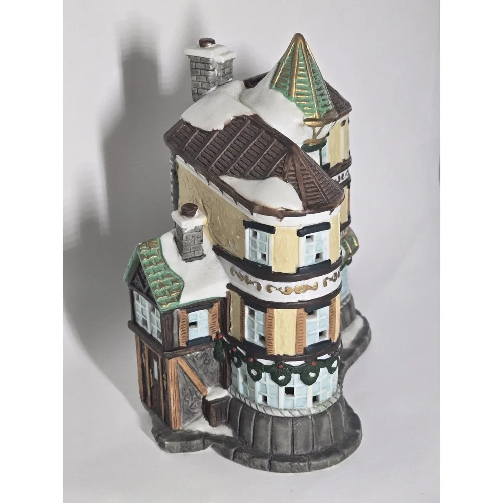 Chipped* Mercuries 1994 Christmas Village Victorian Building Light-Ready Vintage
